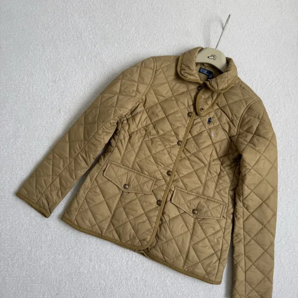 Ralph Lauren Cotton-Padded Clothes Red Cotton Nylon Corduroy Embroidery Patch