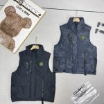 Stone Island Vest Red Cotton Down Mesh Exquisite Workmanship Winter