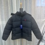 Ralph Lauren Cotton-Padded Coat Red Cotton Down Fleece Zippered Pocket