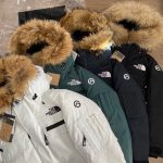 The North Face Outerwear Red Down Mink Fur Mesh Embroidery Patch