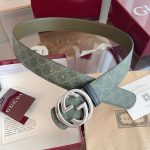 Gucci Men'S Belts Green Coated Fabric Forest Spring Early