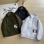 Archaeopteryx Jackets Red Gore-Tex Duck Down Nylon Knitted Fabric Adjustable Drawstring Winter Embroidery Zippered Pocket