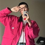 Tiffany Outerwear Red Cotton Twill Streetwear Skateboarding Spring Autumn