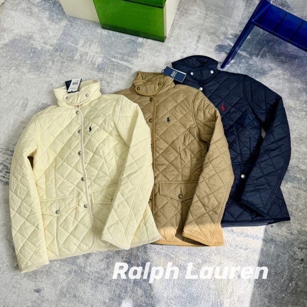 Ralph Lauren Cotton-Padded Clothes Red Cotton Nylon Corduroy Embroidery Patch