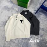 Ami Sweater Red Cotton Wool Cashmere Blend Nylon