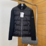 Dior Down Jacket Red Nylon Jacquard Fabric Sophistication Winter Patch