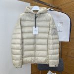Moncler Down Jacket White Nylon Fabric