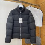 Moncler Down Jacket Red Goose Nylon Fabric Even Stitching
