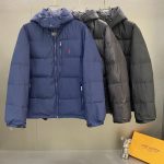 Ralph Lauren Jacket Red Duck Down Nylon Fleece Patent Leather Winter Embroidery