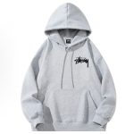 Stussy Hoodie Red Cotton Pure Fleece Ribbed Fabric Winter