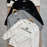 Stone Island Long-Sleeved Ash Cotton Soft And Gentle Spring Autumn Winter Crisp Silhouette