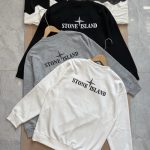 Stone Island Long-Sleeved Ash Cotton Soft And Gentle Spring Autumn Winter Crisp Silhouette