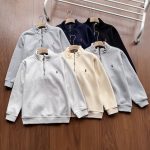 Ralph Lauren Long-Sleeved Sweatshirt Red Cotton Fleece Relaxed Fit Autumn