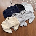 Ralph Lauren Long-Sleeved Sweatshirt Black Cotton Fleece Autumn Embroidery