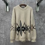 Louis Vuitton Long-Sleeved Red Wool Jacquard Winter