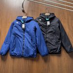 Descente Coat Blue Cotton Polyester Nylon Fiber Light Hiking Winter