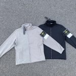 Stone Island Coat Red Polyester Fleece Autumn Winter