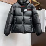 Prada Down Jacket White Eva Duck Nylon Fabric Winter