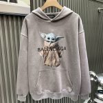 Balenciaga Hoodie Red Cotton Mesh Woven Fabric