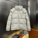 Prada Down Jacket Red Duck Polyester Fiber