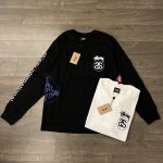 Stussy Long-Sleeved Shirts Ash Eva Cotton Pure Streetwear Exquisite Tailoring Plastisol Printing