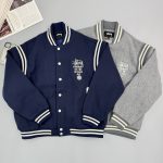 Stussy Outerwear Red Cotton Wool Down Retro Preppy Style Winter