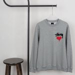 Stussy T-Shirts Ash Cotton Pure Fleece Fabric