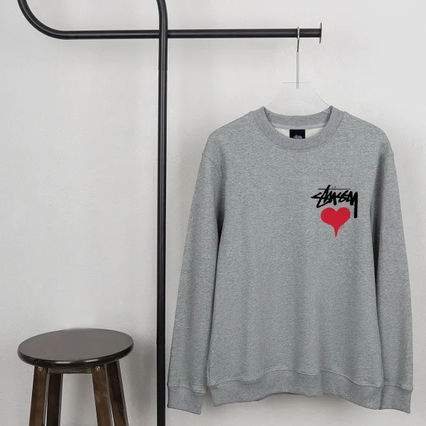 Stussy T-Shirts Ash Cotton Pure Fleece Fabric
