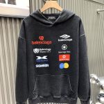 Balenciaga Hoodie Red Cotton Pure Winter Plastisol Printing Screen