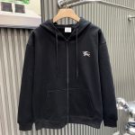 Burberry Hoodie Red Cotton Pure Fleece Fabric Relaxed Fit High-Density Patch Plaid Patchwork