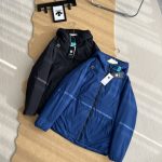 Descente Coat Blue Cotton Polyester Nylon Fiber Light Hiking Winter