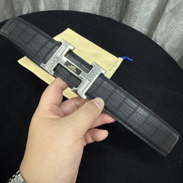 Hermes Ruler Ash Deerskin High-End Quality