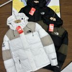 North Outerwear Red Cotton Down Fleece Street Style Winter