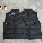 Stone Island Vest Red Down Polyester Ribbed Fabric Exquisite Workmanship Street Style Winter