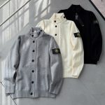Stone Island Sweater Red Cotton Silk Wool Blend Silky Smooth Embroidery