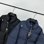 Descente Down Jacket Red Cotton Feather Goose Adhesive Nylon Velvet Pu Leather 3D Cutting Relaxed Silhouette Color Blocking