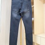 Dior Jeans Red Denim Clean Lines Sophistication Slim Fit Embroidery Metal Logo