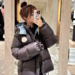Moncler Outerwear Red Feather Goose Down Nylon Winter