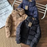 Burberry Down Jackets Red Duck Zippered Pocket Windproof Cuffs
