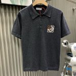 Loewe Short-Sleeved Polo Shirt Red Cotton Double-Sided Piqu Spring Summer Embroidery