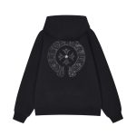 Chrome Hearts Hoodies Red Cotton Cashmere Embroidery Leather Patch