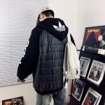 Adidas Cotton-Padded Coat Red Down Exquisite Workmanship Street Style Embroidery