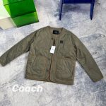 Coach Outerwear Green Cotton Thin Down Street Style Winter Early