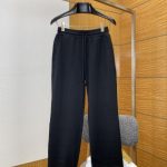 Louis Vuitton Casual Trousers Red Polyester Jacquard Clean Lines Pattern Side Pockets