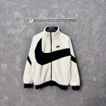 Nike Outerwear White Fleece Fabric