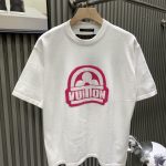 Louis Vuitton Short-Sleeved T-Shirt Pink Cotton Pure Jacquard Ribbed Fabric Simple And Elegant Spring Summer
