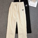 Adidas Sweatpants Red Cotton Pure Silk Exquisite Workmanship Easy To Match Winter Side Stripes