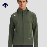 Descente Outerwear Green Fleece Quick-Drying Running Autumn Winter And