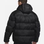 Nike Outerwear Red Cotton Down Nylon Fabric Autumn Winter And Zippered Pocket
