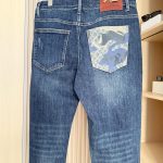 Louis Vuitton Jeans Red Denim Slim Fit Patch